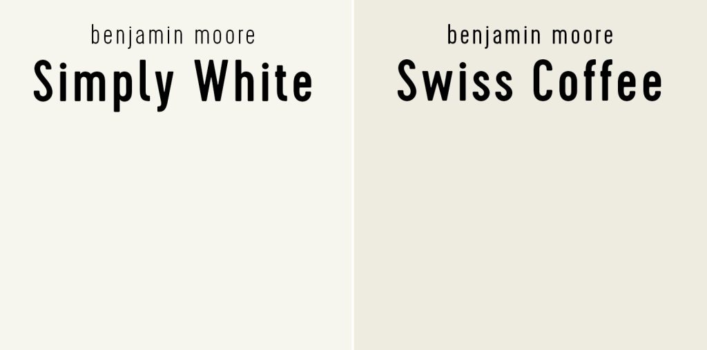 Benjamin Moore Simply White vs Swiss Coffee