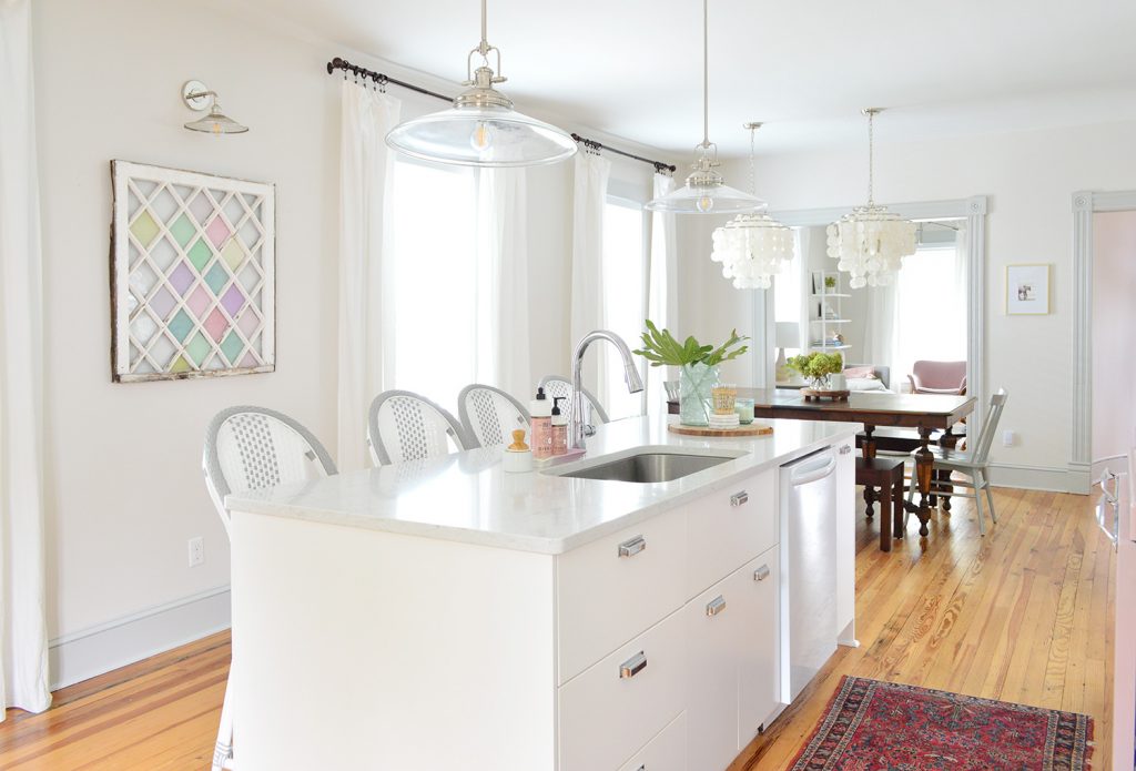 DIY Stained Glass Window Using Tissue Paper In Beach House Casual Kitchen