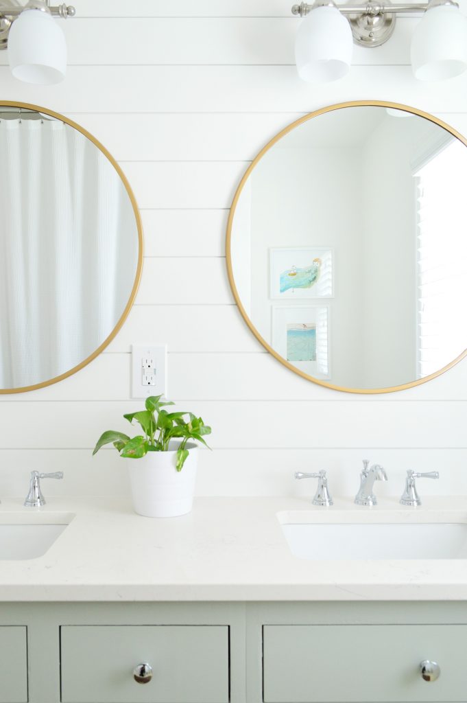 Kids Hall Bathroom Both Mirrors With Toilet Reflection